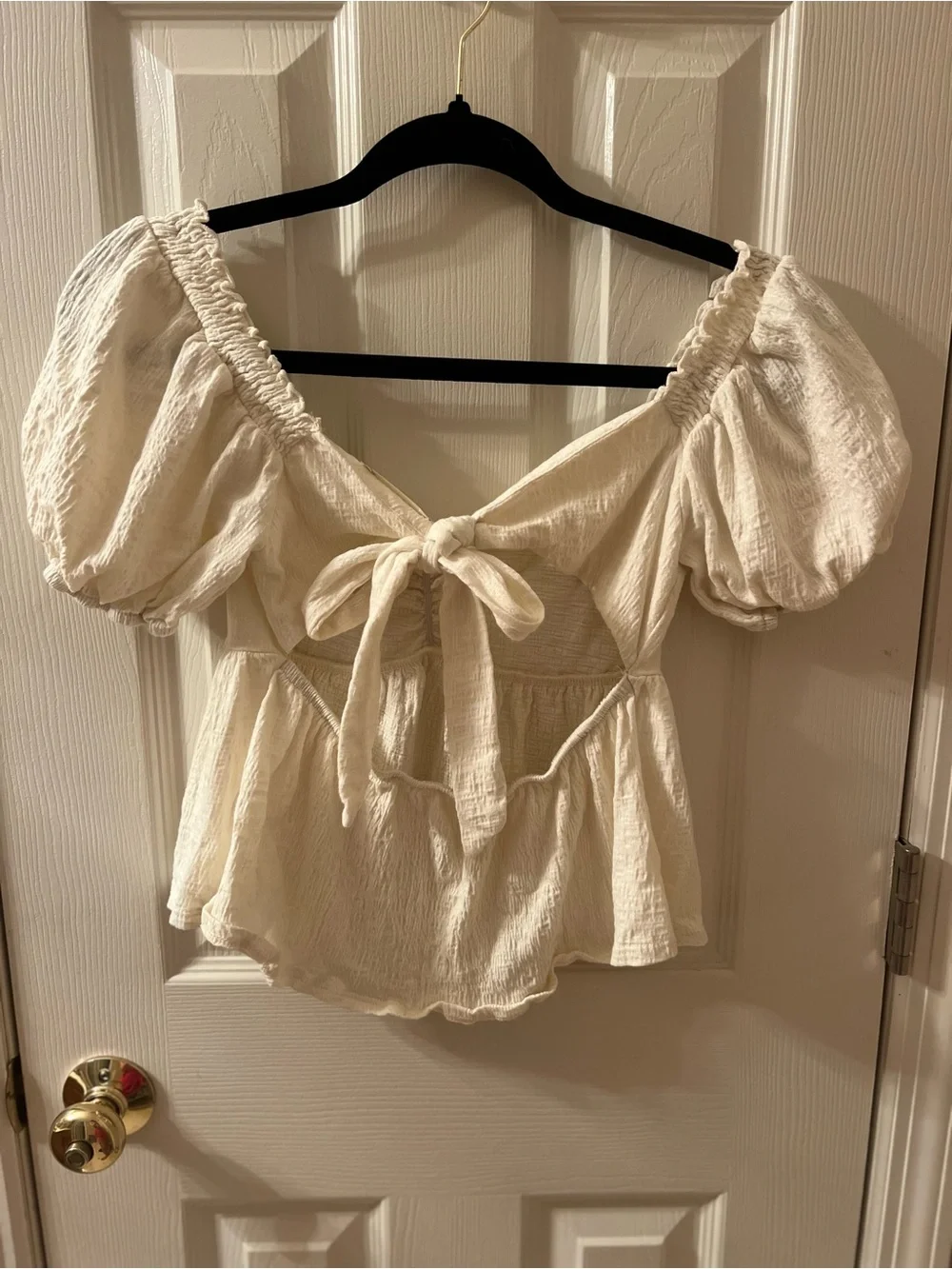 Altar'd State Cream Puff-Sleeve Blouse - Picture 3 of 3